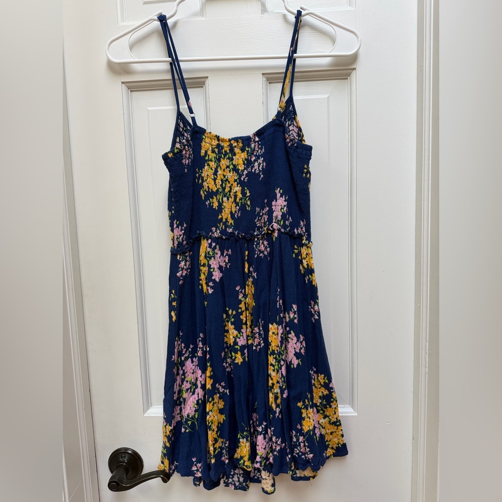 Lulus Fairytale Bliss Navy Blue Floral Print Skater Dress - Picture 6 of 11